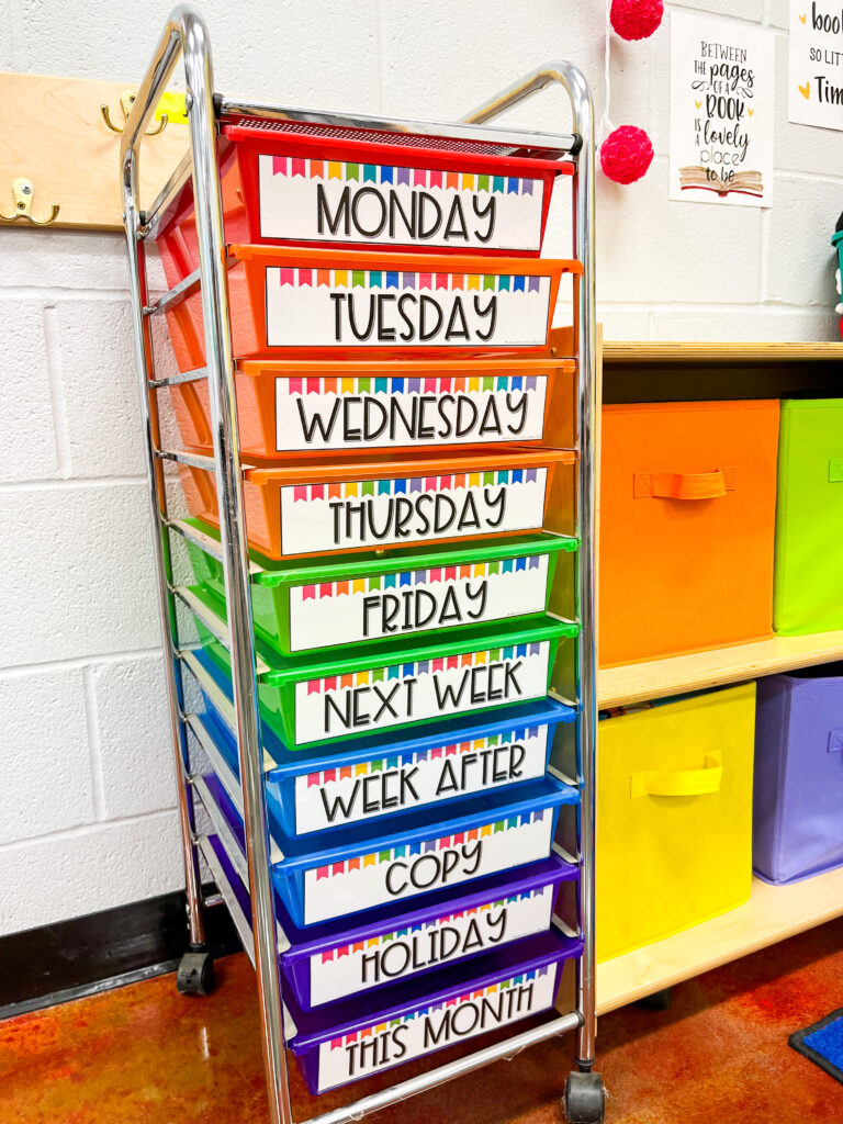 rainbow 10 drawer cart with hello rainbow cart labels