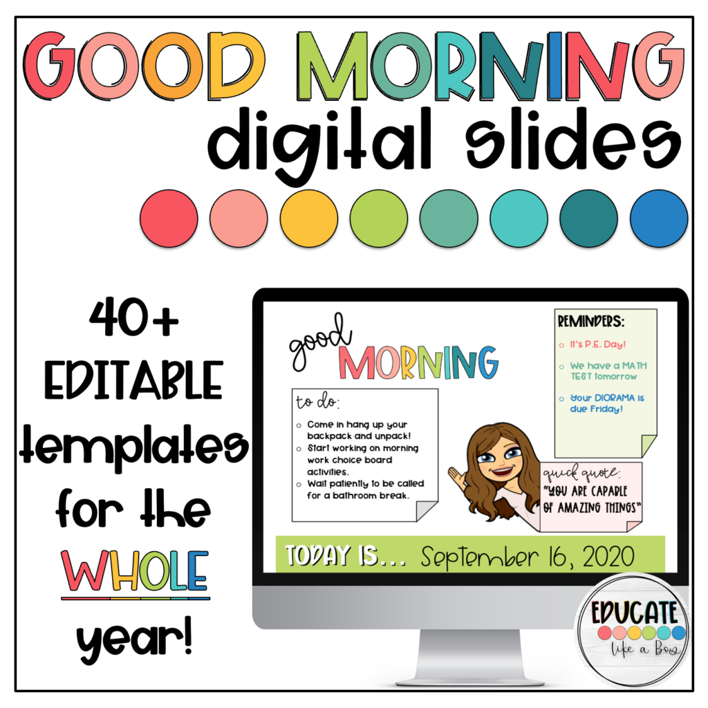 good morning digital classroom slides for the whole year