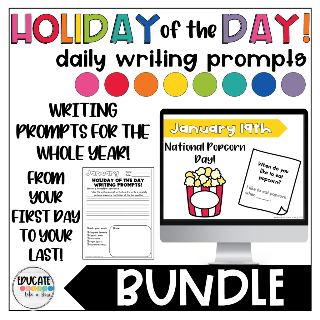 holiday of the day writing prompts - a holiday of the day writing for every day of the year