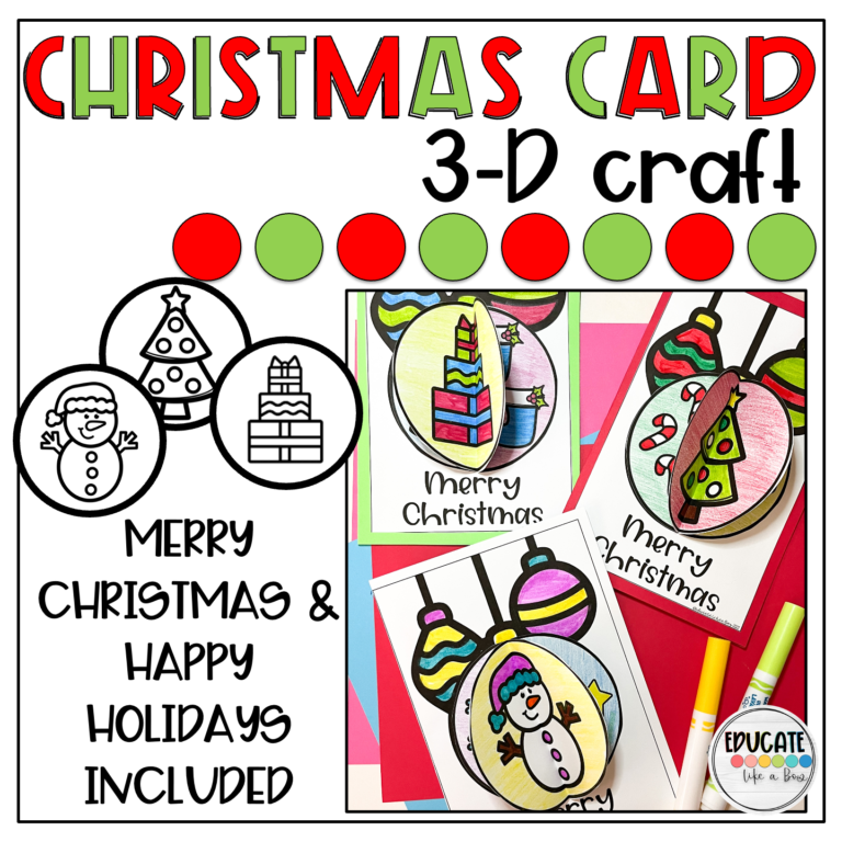 3D Christmas card craft for the classroom