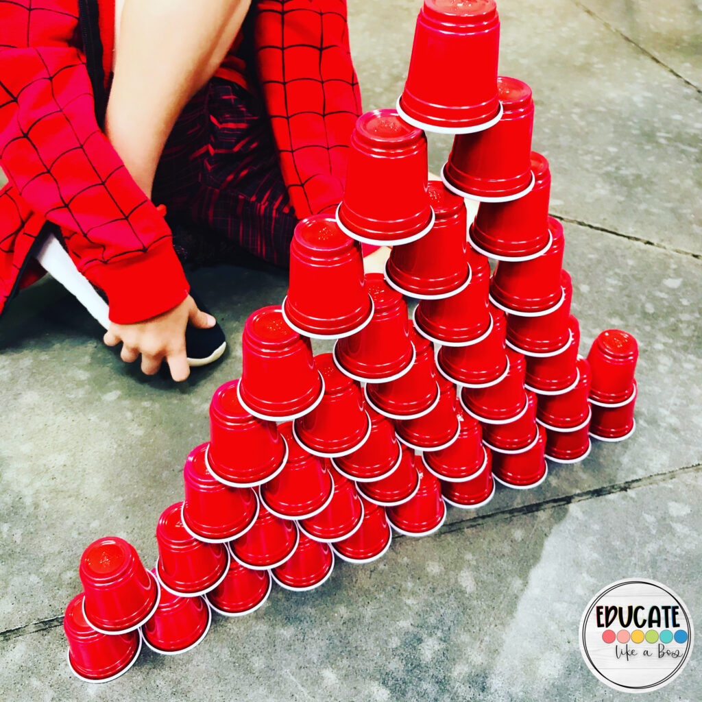 cup stacking on the floor