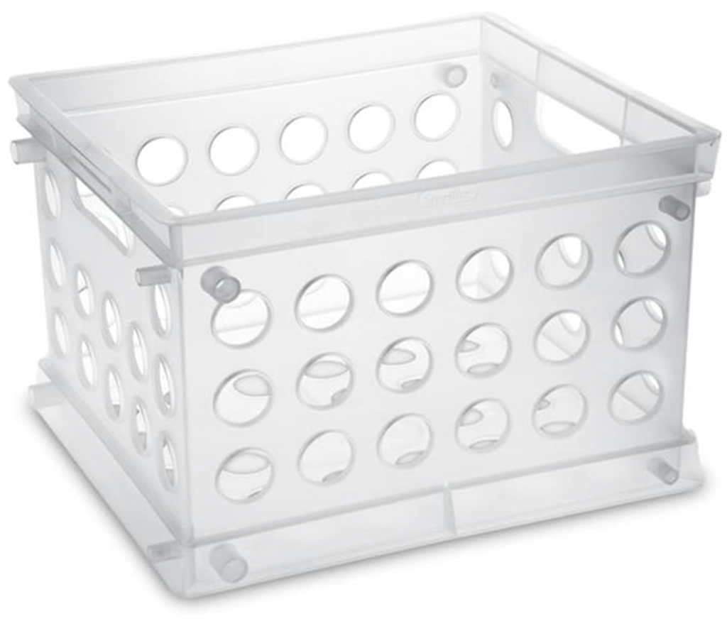 sterilite mini crate for morning bins in elementary classrooms