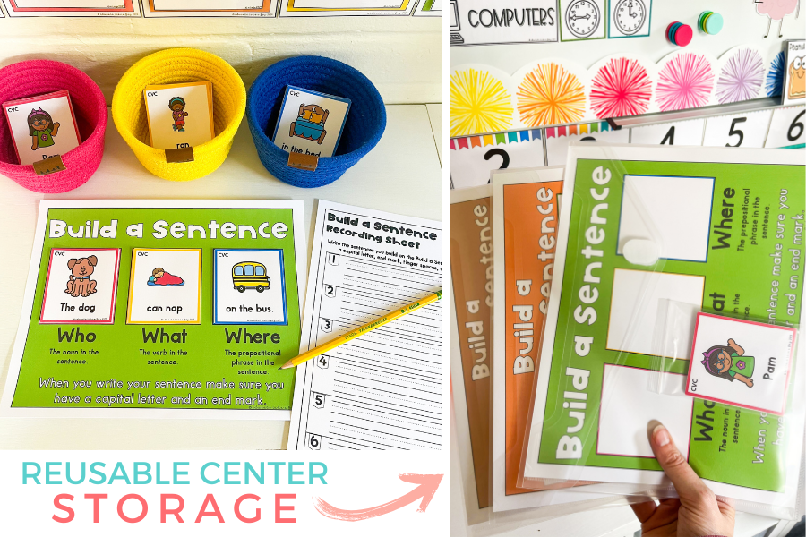 learning centers in the classroom examples- build a sentence_storage