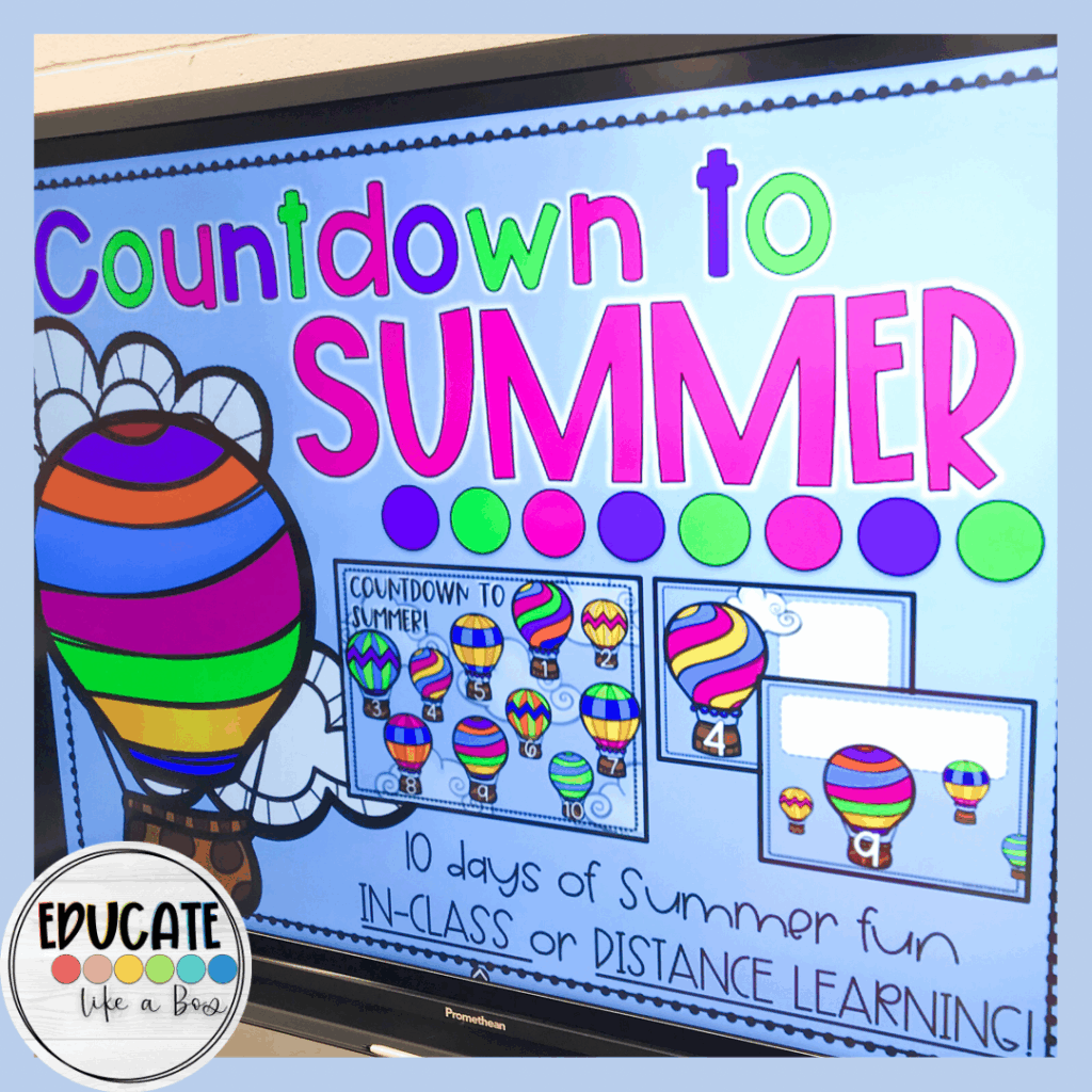 end of year activity countdown to summer