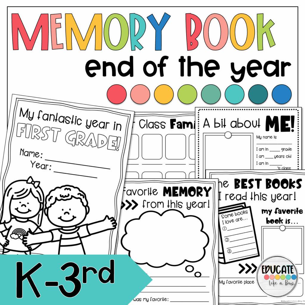 Memory Book end of year activity