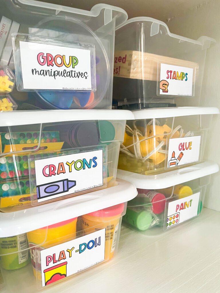 supply labels for classroom setup prep