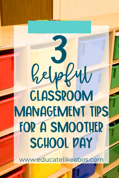 helpful classroom management tips pin image